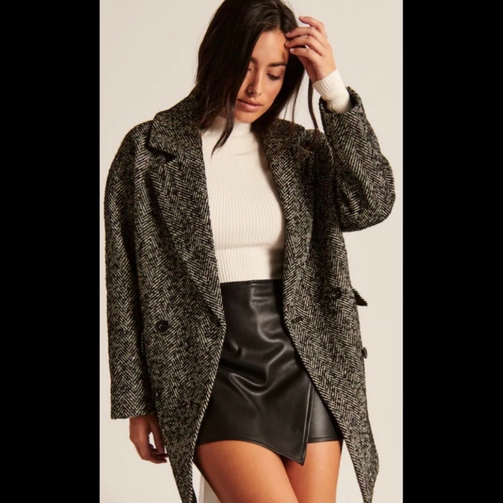 NWT Abercrombie Short Textured Coat XL